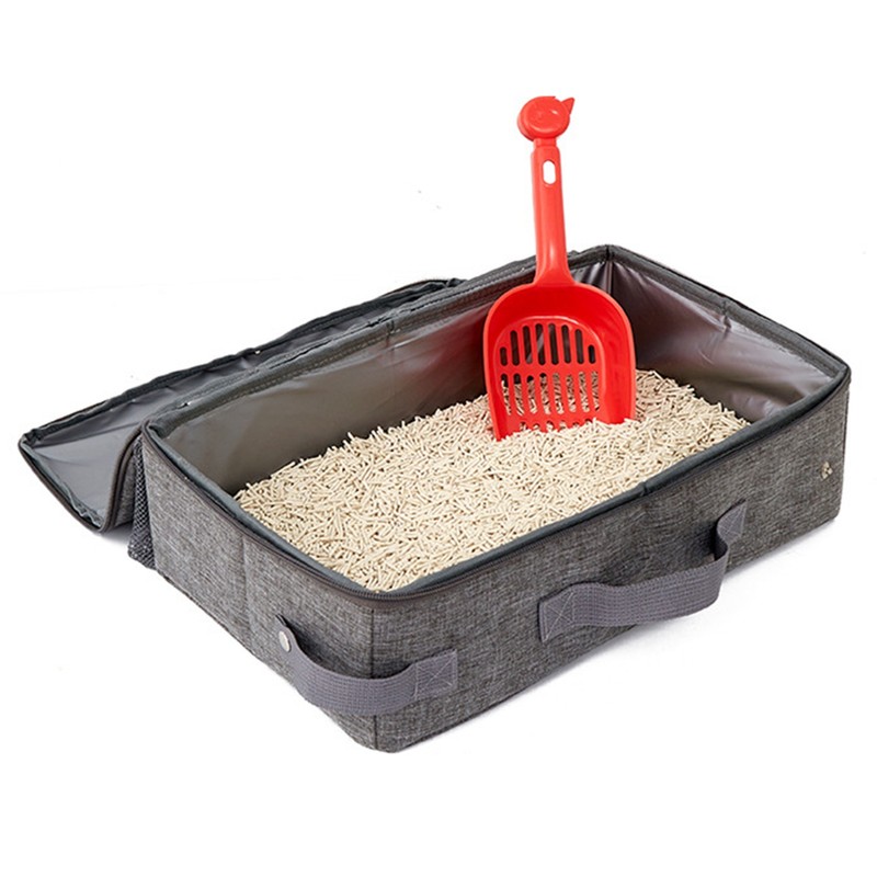 Portable Cat Travel Litter Box for Cats in Car Odor