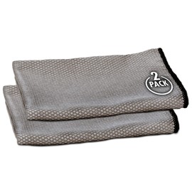 Idea Home - Paño de limpieza de microfibra de alta calidad, ultra absorbente, sin rayas y pelusas, gran toalla de secado de vidrio pulido de 16 x 24 pulgadas (paquete de 2)