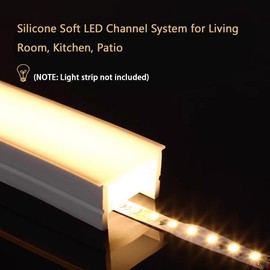 DGLILUAN 16.4ft/5m Silicone Soft LED Channel System, Flexible U Shape Tube LED Light Strip Silicone Cover for Living Room, Kitchen, Patio and Other Outdoor Ambient Decor, No Light Strip (20 x 10mm)