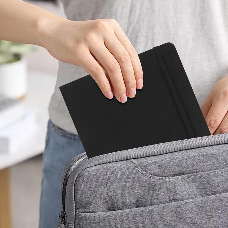 Notebook A5, Pack of 3 Black Hardcover Journal Notebooks, Lined