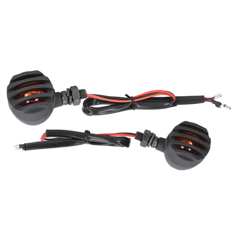 Pair Motorcycle Turn Signal Light with Grill Cover 3 Wires