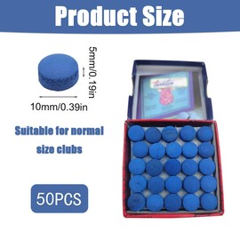 klahh 50Pcs 10mm Cue Tips Pool Cue Tips Snooker Cue Tips Replacement Blue Snooker Tips for Pool Cues and Snooker