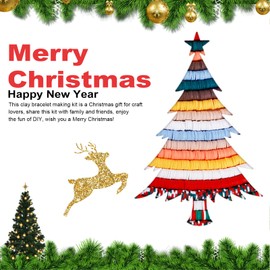 7200pcs Clay Beads Bracelet Making Kit, Christmas Friendship Bracelet Making Kit Includes 10 Colors Flat Clay Beads & Letter Beads Jewelry Making Kit for Adults Kids Birthday Gift