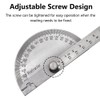 Stainless Steel Protractor, 0-180 Degree Goniometer Adjustable Arm Angle Gauges