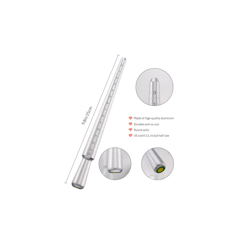 Meowoo Ring Sizer Measuring Tool Set, Metal Ring Guage for