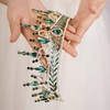 JWICOS Baroque Green Tiara Crown for Women Rhinestone Wedding Crowns
