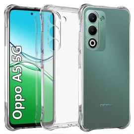 USTIYA Case for Oppo A5 4G/5G Clear TPU Four Corners Protective Cover Transparent Soft