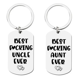 Best F*cking Uncle and Aunt Ever Keychains - Couple Gift for Women Men from Niece Nephew - Mothers Day, Father's Day, Wedding, Birthday Key Chains