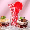 Potchen 200 Sets/400 Pcs 8.27 Inch Disposable Red Plastic Long