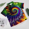 Liohans Hawaiian Mysterious Psychedelic Rainbow Totem Tie-Dye Lapel Pocket Short
