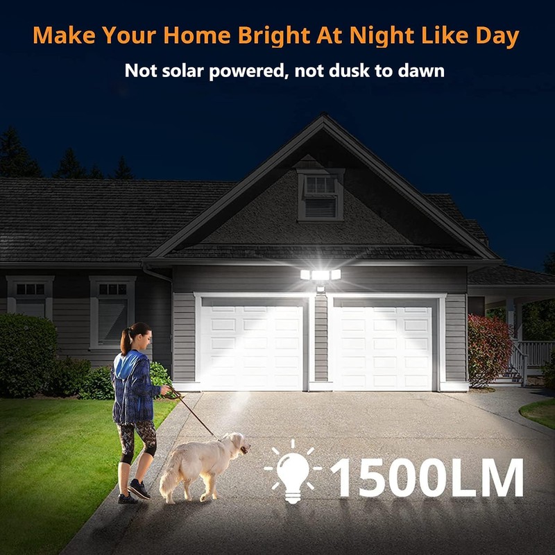LEPOWER Battery Powered LED Flood Light Outdoor,1500LM Motion Sensor Security