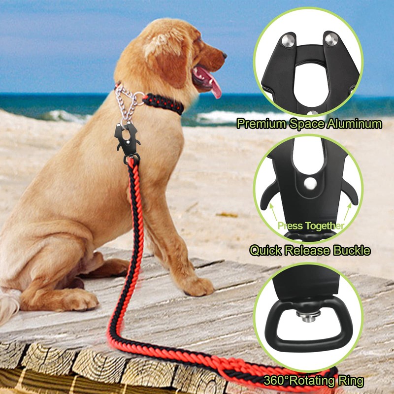 UFURMATE Frog Clip, Space Aluminum Locking Dog Leash Buckle Heavy-Duty