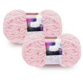 2x50G Pink Skeins Soft Fur Yarn Fuzzy Fur Yarn Chunky Fluffy Faux Fur Yarn Eyelash Yarn Cream Fur Yarn, Crochet Yarn for Jumpers, Baby Garments, Furnishings, Weaving, Knitting & Crochet