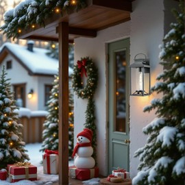 neolun Outdoor Porch Lights Modern Wall Sconce Lantern, Anti-Rust Waterproof, Textured Black, 2 Pack