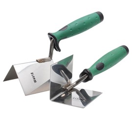 2pcs/Set Corner Trowel, 80 x 60 mm Stainless Steel Inner and Outer Corner Trowel, Edge Trowel with Comfortable Grip, Corner- Spatula Lining Plastering Trowel Angled Hand Tool for Home and Industrial