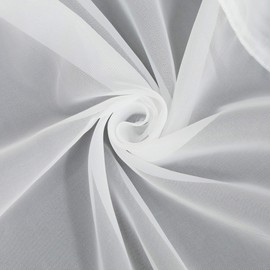 Eslir Panel Curtain with Eyelets, Kitchen / Bistro Curtains, Transparent Curtains with Satin Ribbon, Voile, Pack of 1