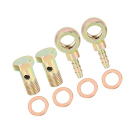 Partuto 2 Sets 10mm Banjo Hose Barb Bolt Fittings Metal for Motorcycle Car Replacement