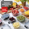 EATEX 24pc Glass Storage Containers with Lids, 12 Set Glass