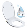 Hibbent Round Bidet Toilet Seat with Non-Electric Bidet Attachment Dual