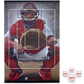 GoSports Pitch N' Stick Kids Baseball Pitching Game - Includes Wall Poster Target and 4 Sticky Ball Baseballs