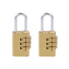 sourcing map 3 Digit Combination Padlock Brass Locks 3mm Shackle