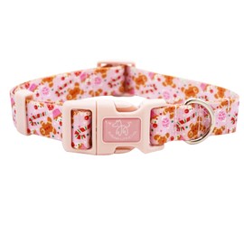 Elegant little tail Dog Collar, Christmas Pet Collar Adjustable Collar for Small Medium Large Dog Soft Puppy Collars with Quick Release Buckle Pink Dog Collar(XS, Gingerbread man)