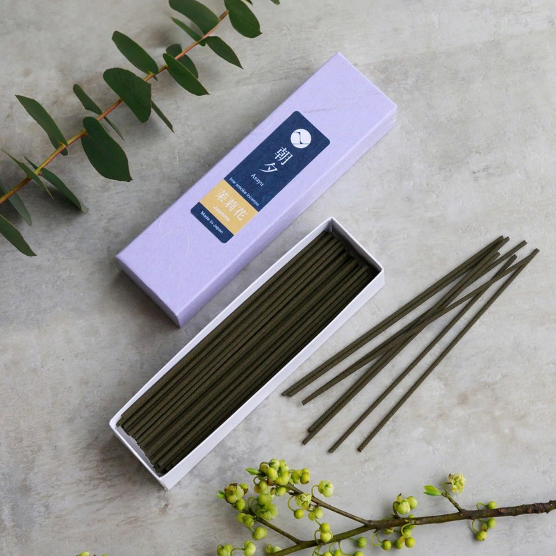 Asayu Japanese Low Smoke Incense Sticks Jasmine Scent (1.41oz), Made