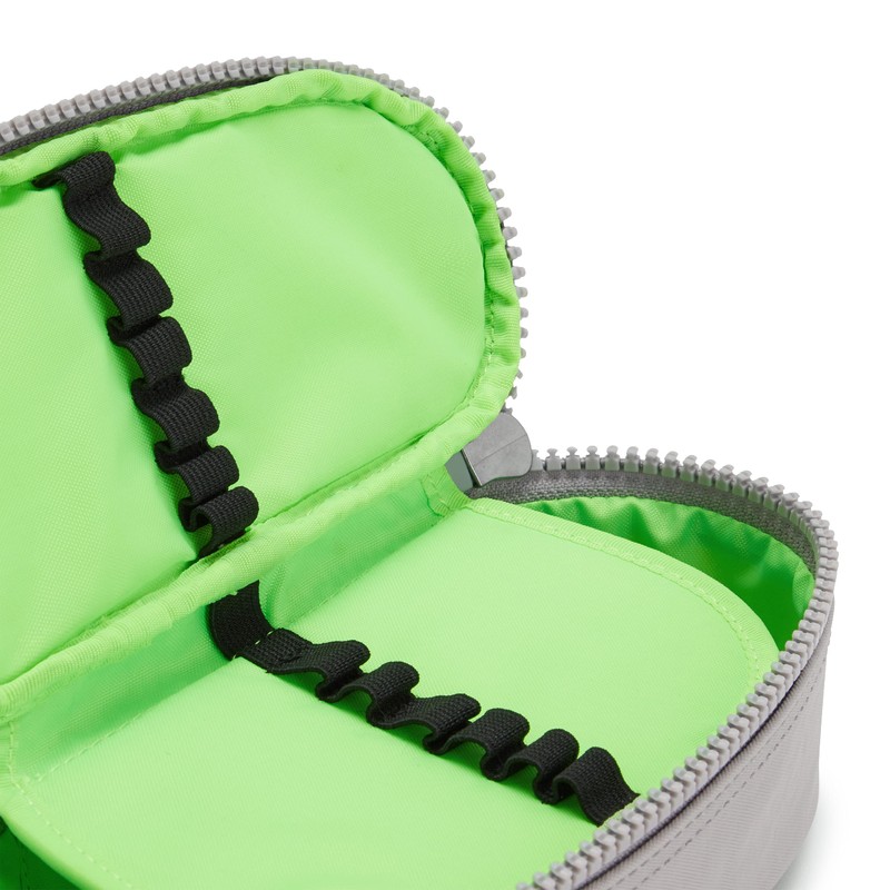 Kipling DUOBOX Pencil Case with Zip, Grey (playful grey), DUOBOX