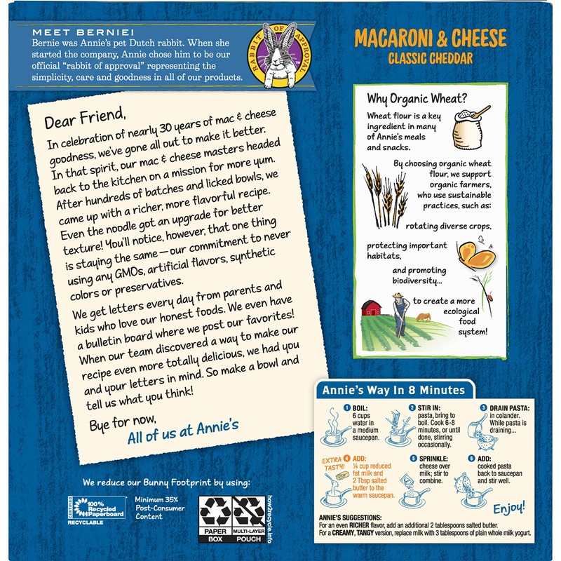 Annie's, Macaroni & Cheese, Classic Cheddar, 4-pack, 24 oz