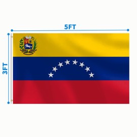 Venezuela Flag 3x5 FT Heavy Duty Venezuelan Flag Double Stitched Vivid Color Fade Proof Outdoor Decor With Brass Grommets(Venezuela)