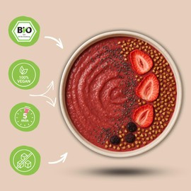 süssundclever.de® Organic Smoothie Bowl Ready Mix | 500 g | "Strawberry Buckwheat Bliss" | Vegan | with Strawberry & Buckwheat | No Added Sugar or Flavours | Breakfast | 10 Serving of 50 g