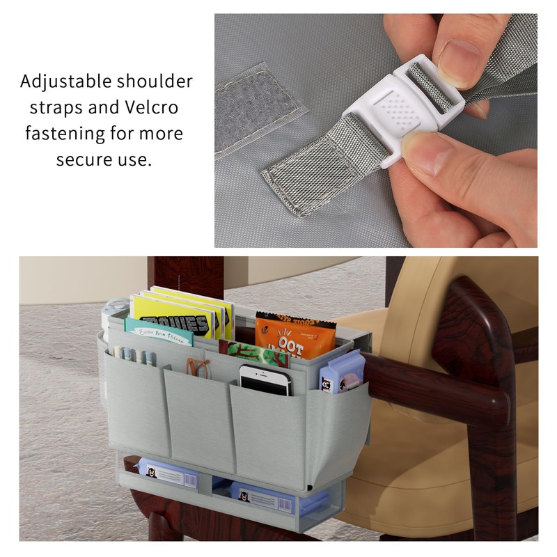 Frjjthchy Bedside Caddy Bedside Organizer,Bed Caddy with 11 Pockets and