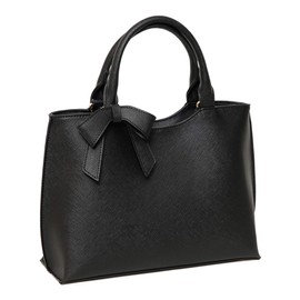 Perenne 20179 Women's Ribbon Handbag, Black