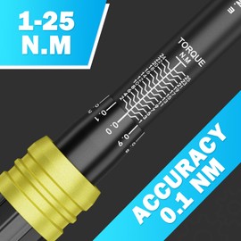ANPUDS Torque Wrench 1/4 Inch, 0.1 NM Micro Adjustment, 1-25 NM Bicycle & Motorcycle Torque Wrench with Locking, ±3% Error Accuracy Torque Wrench for Bicycle Maintenance