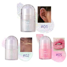 Face Glitter, Glitter Gel Roll On for Hair, Face and Body, Roll-on Body Glitter Gel, Mermaid Festival Glitter Make-Up Rave
