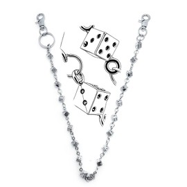 JPYTH Dice - Adorned Unisex Biker - Inspired Wallet Chain - Punk Hip Hop Waist Accessory for Men and Women's Pants, Jean and Wallet - Streetwear Essential