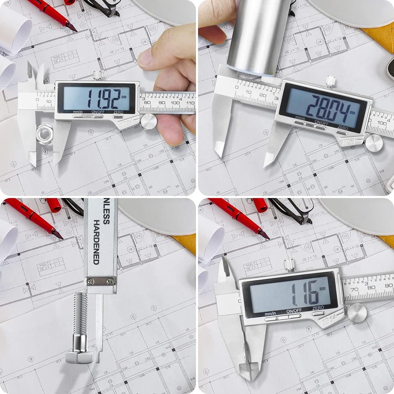 Electronic Digital Vernier Caliper, LOUISWARE Stainless Steel Caliper 150mm/0-6 inch