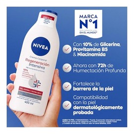 NIVEA Crema Corporal Humectante Regeneración Intensiva (400 ml) - 72 horas de Humectación Profunda con Dexpantenol - Ideal para Piel Extra Seca y...  