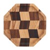 Grid Pattern Wood Plate Fruit Dishes Holder Tea Tray Dessert