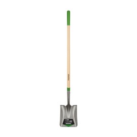 Truper Square-Point Shovel, Mid-Size Steps, 48-Inch Wood Handle with 6-Inch Grip, 16 Gauge Blade, Heavy-Duty Digging & Transfer Shovel (Model 31188)