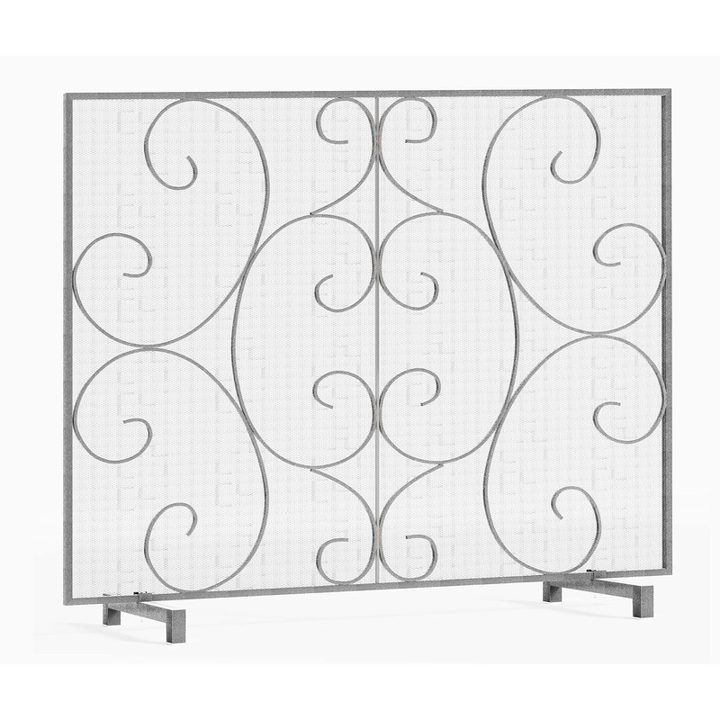Kingson Single Panel Decorative Fireplace Screen Stand Alone Cover Handcrafted