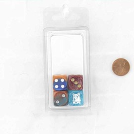Nope (Grumpy cat) Dice Assorted Colors with Pips 16mm (5/8in) D6 Pack of 4 Wondertrail