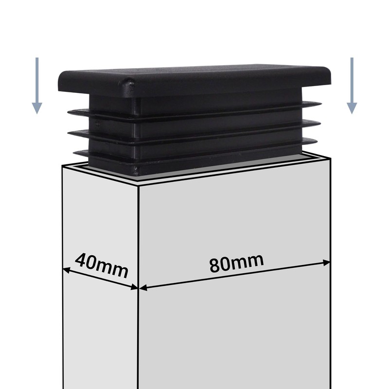 SKIR'CO (4 pcs) Rectangular Plastic Plugs 40 x 80 mm,