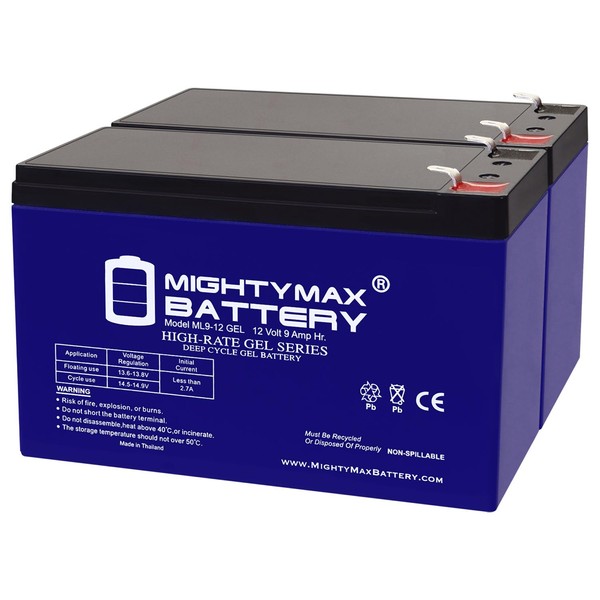 Mighty Max Battery 12V 9AH Gel F2 Replacement Battery Compatible