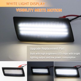 ZDEERAOTO 2pcs LED Front Fender Side Marker Lights Kit for Chrysler 300 2004-2014,Smoked Lens Side Bumper Marker Lamps,for Chrysler Amber LED Turn Signal Lamps (White Light)