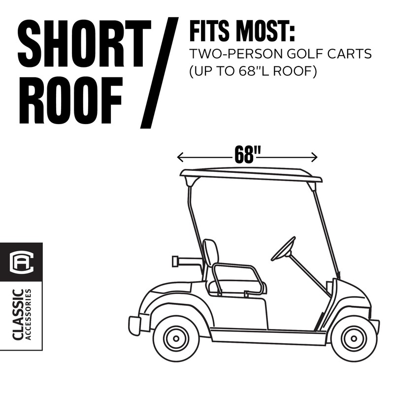 Classic Accessories Fairway Short Roof 2-Person Travel Golf Cart Enclosure,