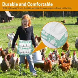 GNEGNI LIFE Apron for Egg Collecting, Hands Free Eggs Apron for Boys Girls 10 Pockets Eggs Holder Apron Small Eggs Gathering Apron for Birthday, Easter, Christmas(Tableware)