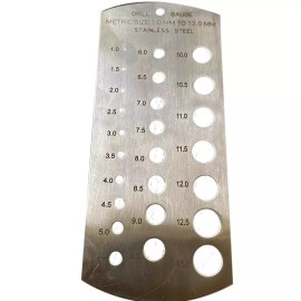 AnNafi DIY 드릴 측정 게이지 도구 스테인리스 스틸 1/16 1/2인치 x 64THS 분수 크기 제국 표준 시험 검사 AnNafi DIY Drill Measuring Gauge Tool Stainless Steel 1/16" - 1/2" x 64THS Fractional Size Imperial Standard Inspection Test