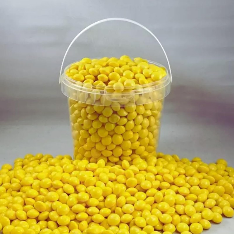 Fun Express Milk Chocolate Gems Yellow, Bulk 1088 Pc