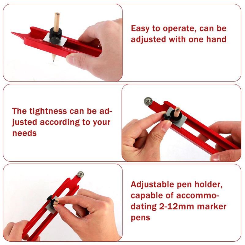 Tzdxfgl Contour Gauge Scribe Tool, Precise Profile Scribing Ruler with